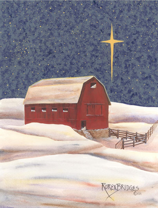 CHRISTMAS BARN ART TILE