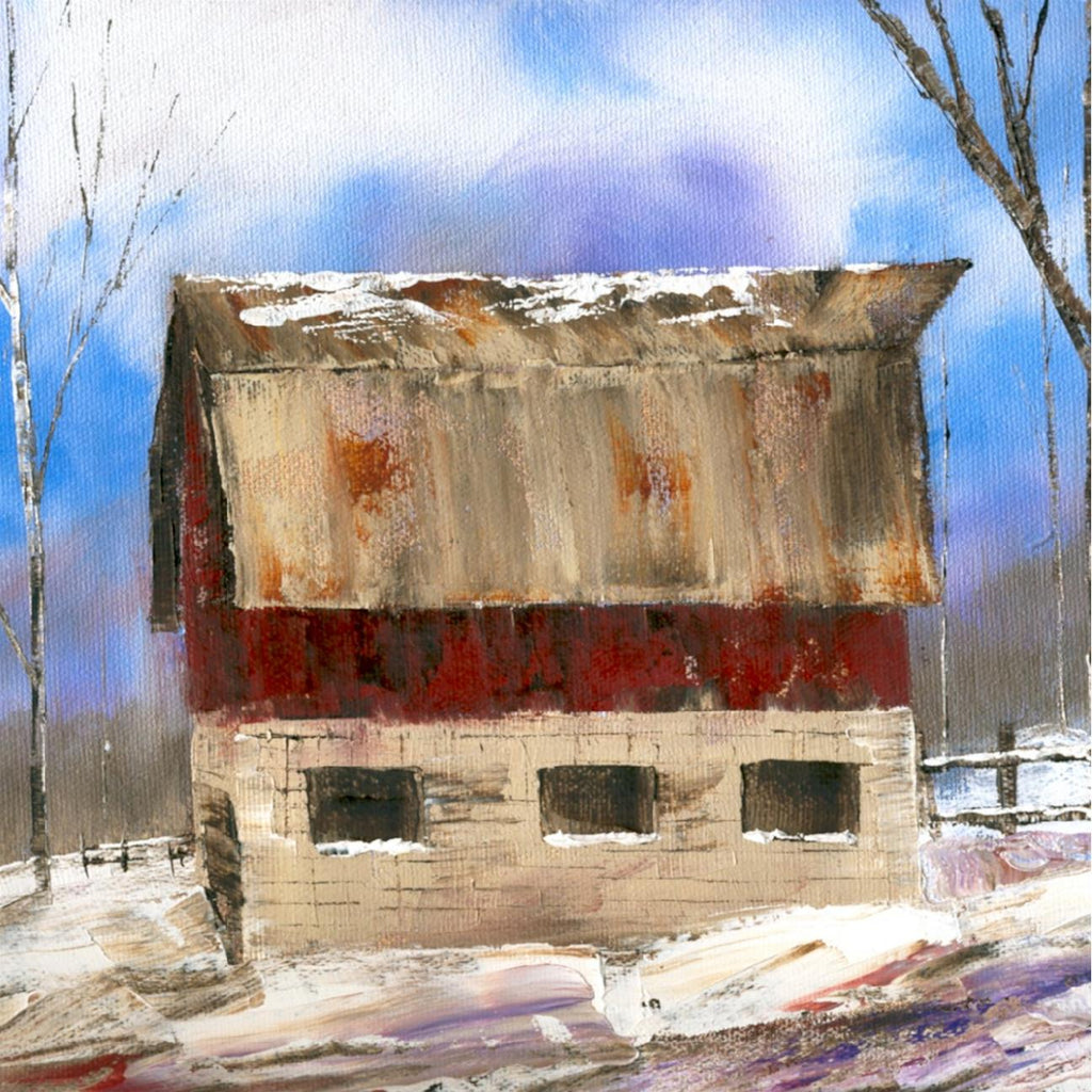 RED BARN IN SNOW