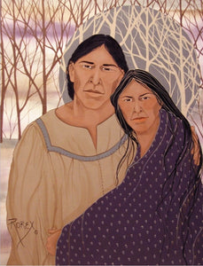 Cherokee man & woman embracing
