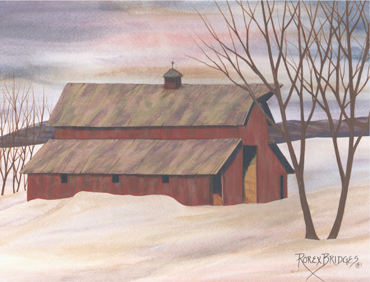 OKLAHOMA HAY BARN IN SNOW