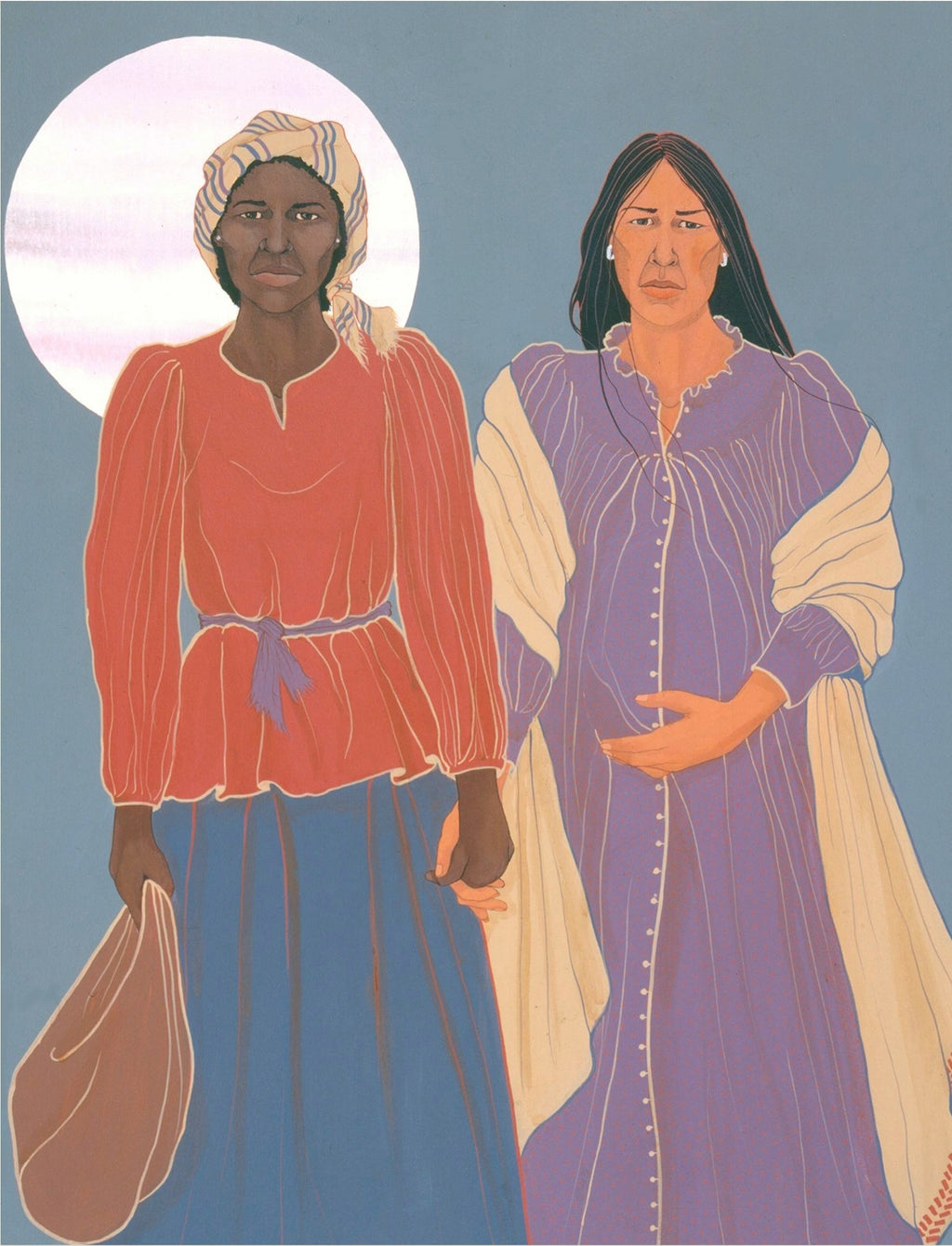 NATIVE AND AFRICAN AMERICAN WOMEN HOLDING HANDS ON TRAIL OF TEARS