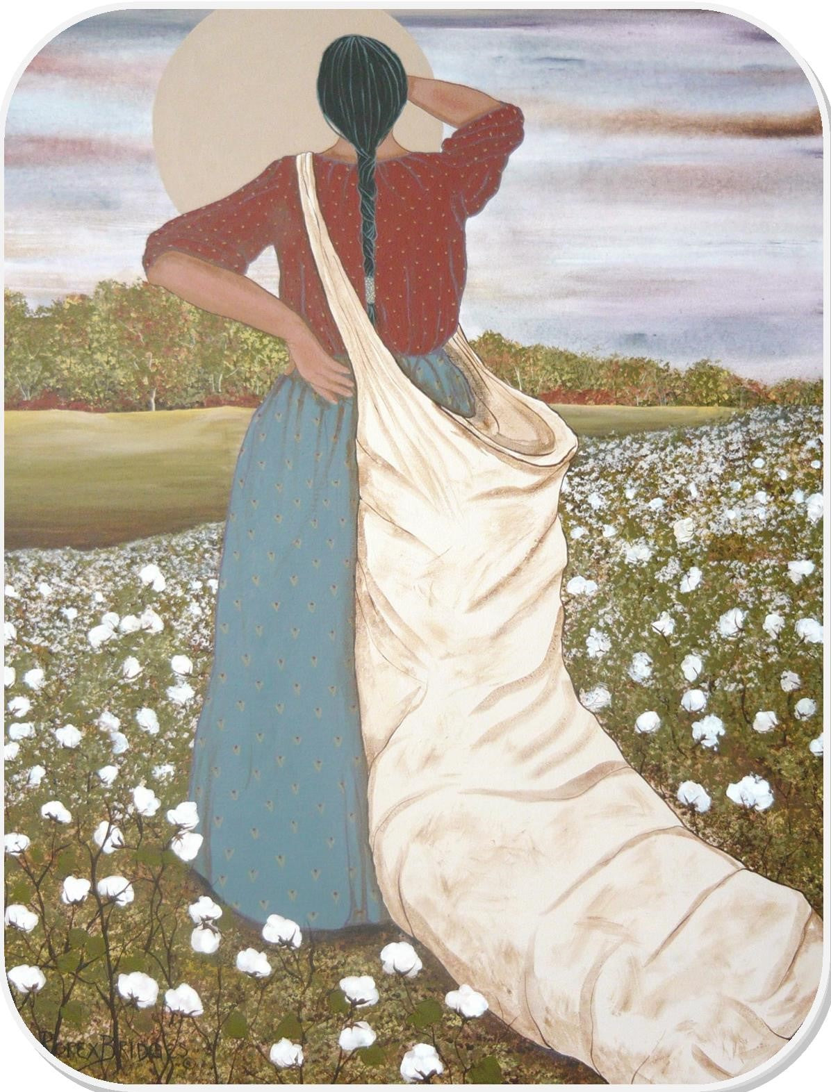 WOMAN IN COTTONFIELD