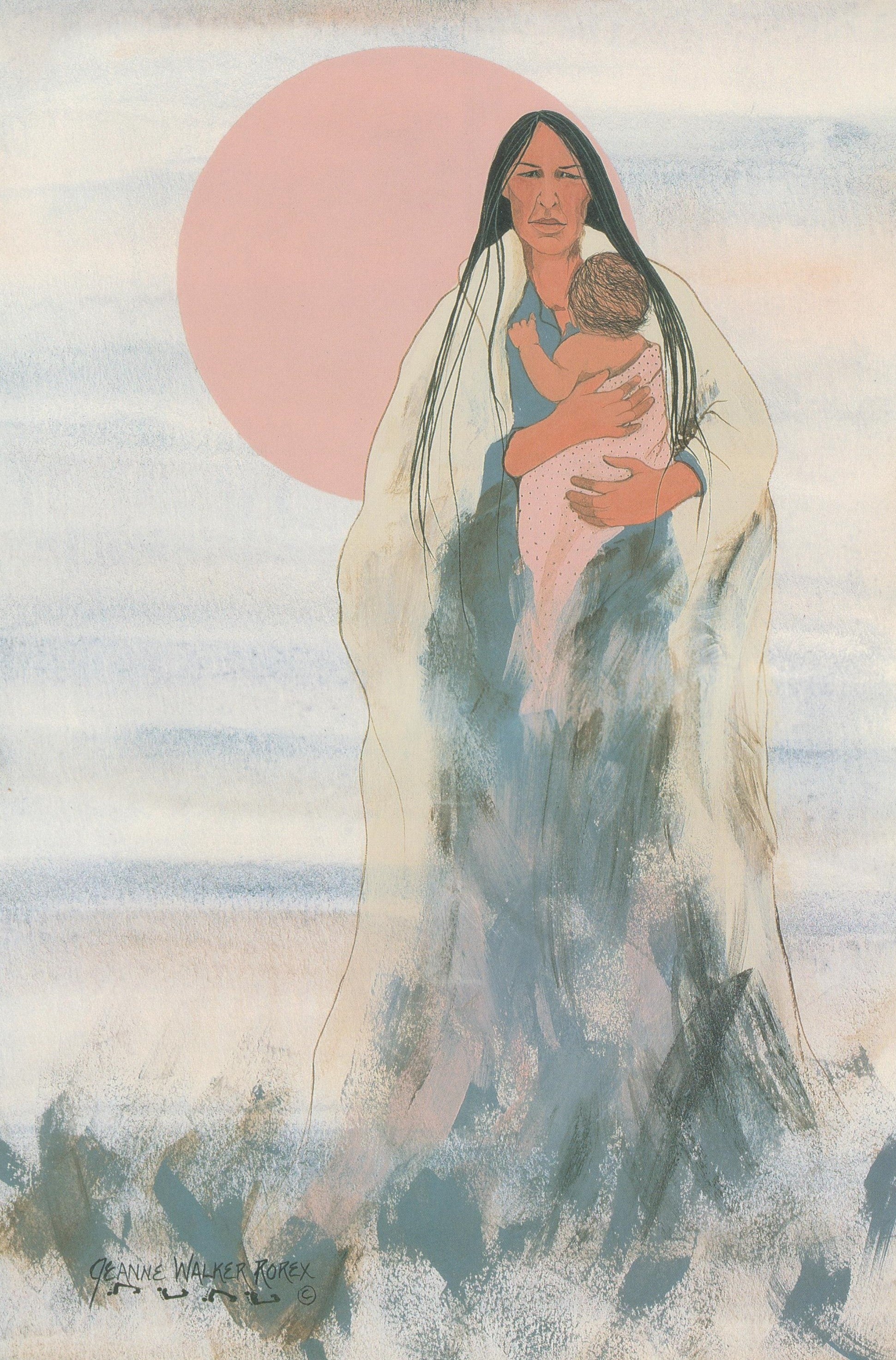 MOTHER WITH BABY IN HER ARMS
