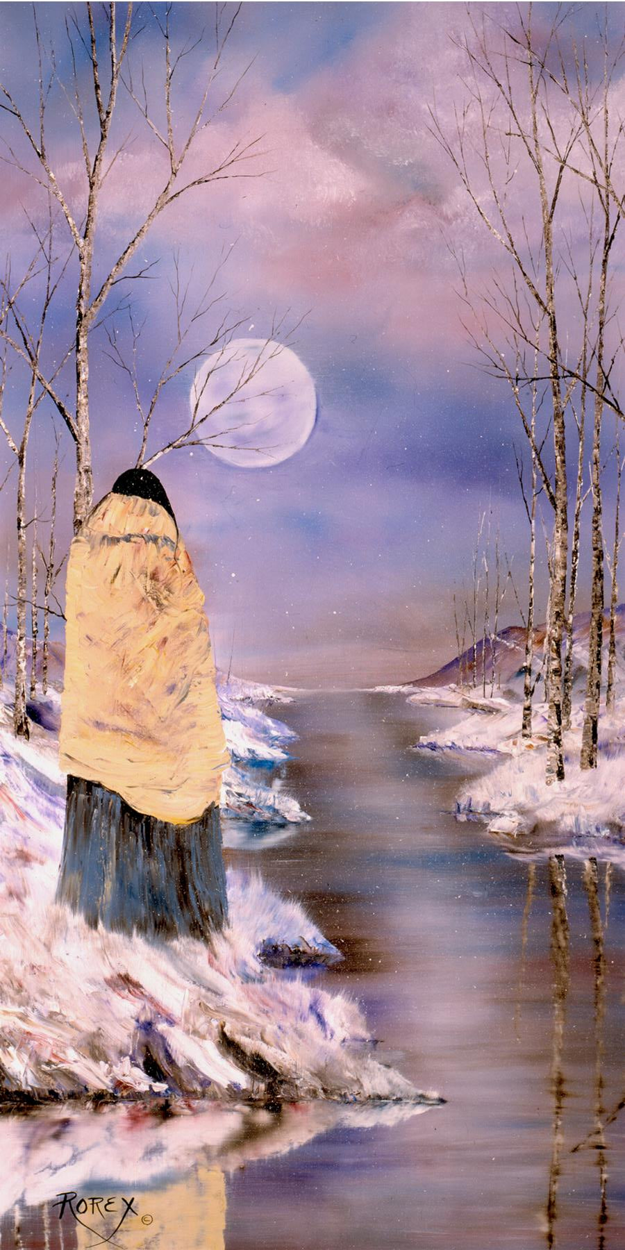 WOMAN LOOKING INTO THE MOON