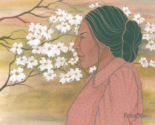 DOGWOOD BLOOMS INDIAN WOMAN