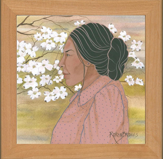 DOGWOOD BLOOMS INDIAN WOMAN