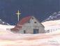 CHRISTMAS BARN ART TILE