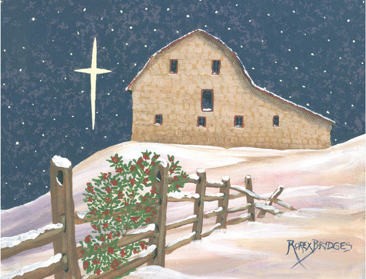 CHRISTMAS BARN ART TILE